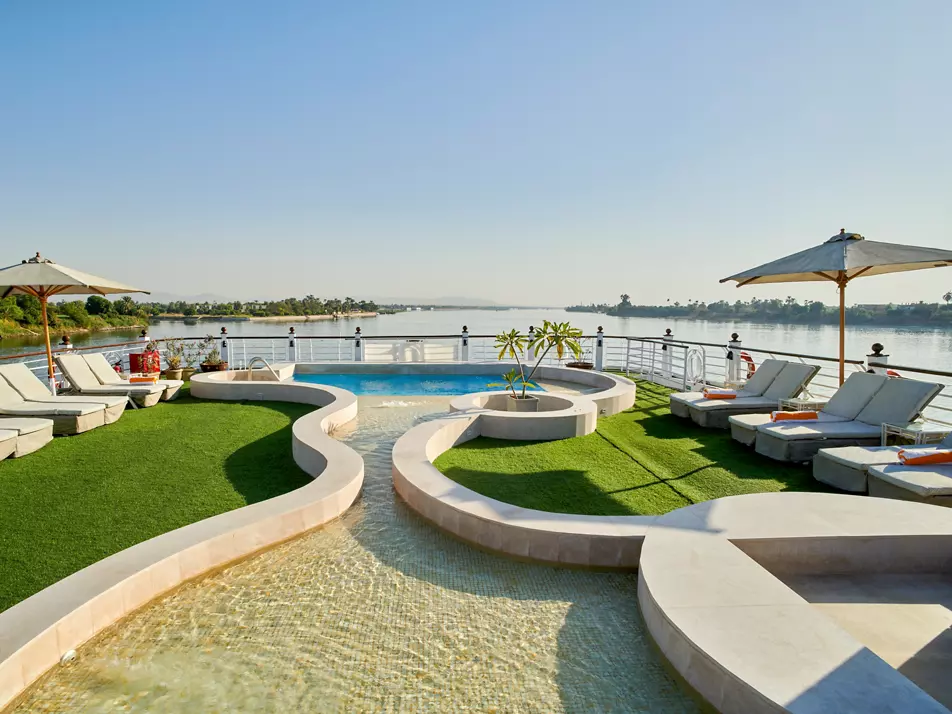 Sun deck of the Mövenpick MS Royal Lotus Nile cruise